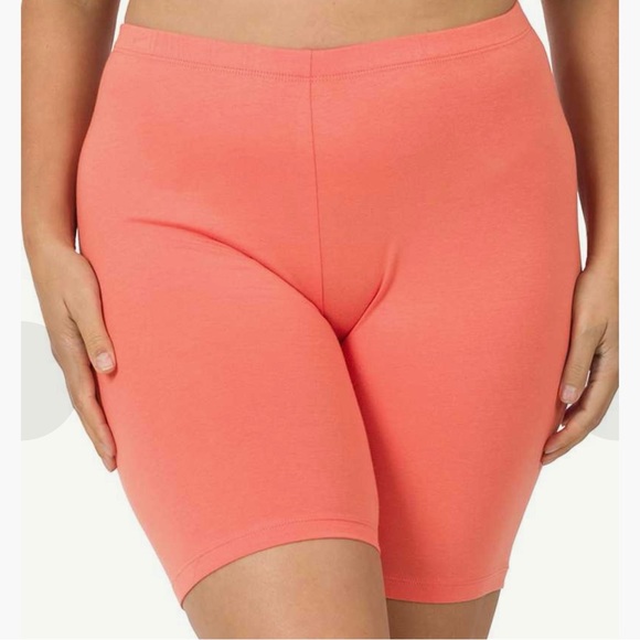 New! PLUS SIZE “Melon” Peach Orange Yoga Gym Cool Girl Bike Shorts - Picture 4 of 5